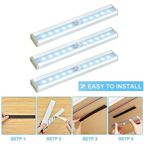 HEGUYEY Lampe Cuisine Led Cuisine Sous Meuble Lampe Sans Fil Télécommandées Spot Led Lumières LED Adhésives Pour Toute La Maison Avec , 3 Pièces 2 HEGUYEY Lampe Cuisine Led Cuisine Sous Meuble Lampe Sans Fil Télécommandées Spot Led Lumières LED Adhésives Pour Toute La Maison Avec , 3 Pièces – Image 2