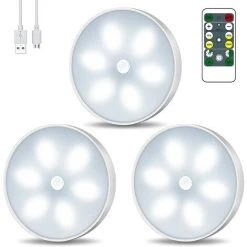EINEMGELD Lampe Placard Veilleuse LED, USB Rechargeable Lot De 3 Lampes De Nuit Sans Fil Avec Contrôle Tactile Et Télécommande Luminosité Réglable Lampe De Armoire Alimenté