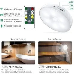 EINEMGELD Lampe Placard Veilleuse LED, USB Rechargeable Lot De 3 Lampes De Nuit Sans Fil Avec Contrôle Tactile Et Télécommande Luminosité Réglable Lampe De Armoire Alimenté -Promos Réglette & réglette LED Boutique 59659493 4