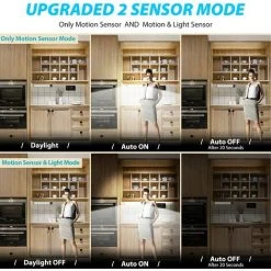 DECKON Lampe Capteur De Mouvement, 108 Lampes De Placard à LED, éclairage Sans Fil Rechargeable Réglable Sous L'armoire, Bandes D'éclairage De Nuit Pour Garage De Garage 8 DECKON Lampe Capteur De Mouvement, 108 Lampes De Placard à LED, éclairage Sans Fil Rechargeable Réglable Sous L'armoire, Bandes D'éclairage De Nuit Pour Garage De Garage -Promos Réglette & réglette LED Boutique 59720286 4