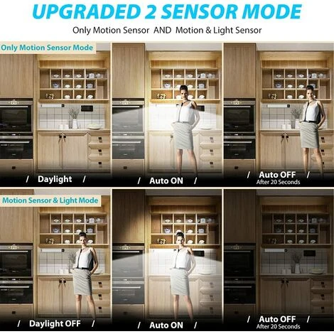 DECKON Lampe Capteur De Mouvement, 108 Lampes De Placard à LED, éclairage Sans Fil Rechargeable Réglable Sous L'armoire, Bandes D'éclairage De Nuit Pour Garage De Garage 4 DECKON Lampe Capteur De Mouvement, 108 Lampes De Placard à LED, éclairage Sans Fil Rechargeable Réglable Sous L'armoire, Bandes D'éclairage De Nuit Pour Garage De Garage – Image 4