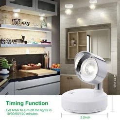 MANTA Lot De 2 Spots LED Sous Meuble éclairage Armoire Sans Fil Pour Placards Avec Télécommande/bouton à Intensité Variable Veilleuse 8 MANTA Lot De 2 Spots LED Sous Meuble éclairage Armoire Sans Fil Pour Placards Avec Télécommande/bouton à Intensité Variable Veilleuse -Promos Réglette & réglette LED Boutique 59919125 4