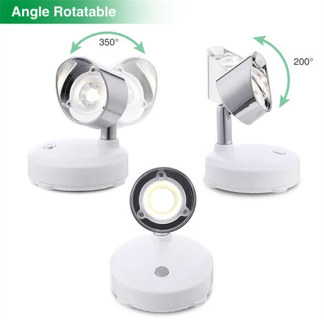 MANTA Lot De 2 Spots LED Sous Meuble éclairage Armoire Sans Fil Pour Placards Avec Télécommande/bouton à Intensité Variable Veilleuse 5 MANTA Lot De 2 Spots LED Sous Meuble éclairage Armoire Sans Fil Pour Placards Avec Télécommande/bouton à Intensité Variable Veilleuse – Image 5