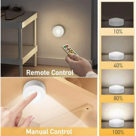 DENUOTOP Veilleuse, éclairage Pour Enfant Éclairage D'armoire LED Avec Télécommande, éclairage D'armoire 6 Pièces Éclairage D'armoire LED Night Light Éclairage D'armoire Éclairage D'armoire à LED - Blanc 3 DENUOTOP Veilleuse, éclairage Pour Enfant Éclairage D'armoire LED Avec Télécommande, éclairage D'armoire 6 Pièces Éclairage D'armoire LED Night Light Éclairage D'armoire Éclairage D'armoire à LED - Blanc – Image 3