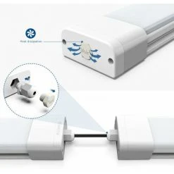 Anten 150CM Neon Tube Garage 45W Tube Neon LED Étanche IP65 Regelette LED Anti-Poussière Anti-Corrosion Et Anti-Choc Neon LED Lampe Néon Blanc Neutre 4000K -Promos Réglette & réglette LED Boutique 6011077 4