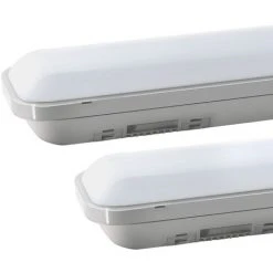 JNC 2×J&C® 60CM Tube LED 12W Néon Tube LED IP65 Lumière LED Anti-Poussière Anti-Choc Anti-Corrosion Blanc Neutre 4000K