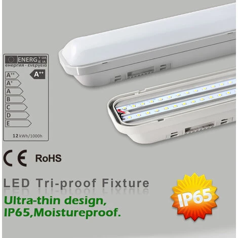 JNC 2×J&C® 60CM Tube LED 12W Néon Tube LED IP65 Lumière LED Anti-Poussière Anti-Choc Anti-Corrosion Blanc Neutre 4000K 2 JNC 2×J&C® 60CM Tube LED 12W Néon Tube LED IP65 Lumière LED Anti-Poussière Anti-Choc Anti-Corrosion Blanc Neutre 4000K – Image 2