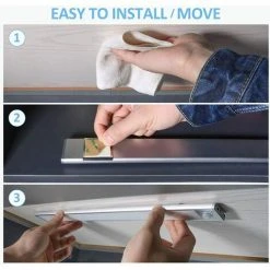 AOUGO Lampe Placard LED Détecteur De Mouvement, 76 LEDs Lampe De Placard Sans Fil, Rechargeable Par USB Aimanté, Blanc Chaud 3000K, 170Lm, Auto-adhésif Pour Armoire Chambre Escalier 8 AOUGO Lampe Placard LED Détecteur De Mouvement, 76 LEDs Lampe De Placard Sans Fil, Rechargeable Par USB Aimanté, Blanc Chaud 3000K, 170Lm, Auto-adhésif Pour Armoire Chambre Escalier -Promos Réglette & réglette LED Boutique 60906977 4