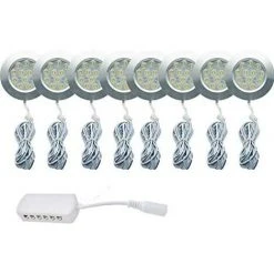 TOPHOMER 8pcs 12V3W Spot LED Lampe Ultra Fin Pour Camping-car Camion Caravane Bus, Convient ¨¤ La Garde-robe, Aux Armoires De Cuisine, Au Placard, ¨¤ La Biblioth¨¨que Couleur Blanch Nature 6000K