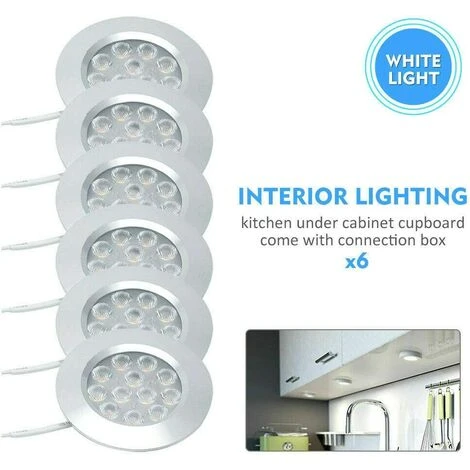 TOPHOMER 6 * Spot LED Lampe Ultra Fin 12V + 1*bo?tier Pour Camping-car Camion Caravane Bus, Convient ¨¤ La Garde-robe, Aux Armoires De Cuisine, Couleur Blanche Nature 6000K 2 TOPHOMER 6 * Spot LED Lampe Ultra Fin 12V + 1*bo?tier Pour Camping-car Camion Caravane Bus, Convient ¨¤ La Garde-robe, Aux Armoires De Cuisine, Couleur Blanche Nature 6000K – Image 2