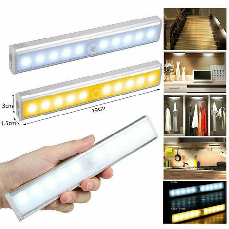 TOPHOMER 1PC 6 LED Capteur De Mouvement ¨¦clairage Sans Fil Lumi¨¨re Armoire Cabinet Veilleuse Blanc Chaud 2 TOPHOMER 1PC 6 LED Capteur De Mouvement ¨¦clairage Sans Fil Lumi¨¨re Armoire Cabinet Veilleuse Blanc Chaud – Image 2