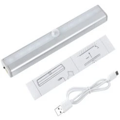 DONTODENT Sous Les Armoires De Cuisine Lampe De Cuisine LED Télécommande Sans Fil Type De Bâton De Lumière LED Pour Toute La Maison Avec Bande Magnétique/minuterie Marche/arrêt Automatique, Argent 1 Pièces