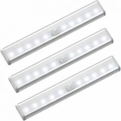 SINCèREETALI Lumière LED 3PCS Capteur Veilleuse Armoire Capteur Lumière LED Lumière (batterie De Lumière Blanche)