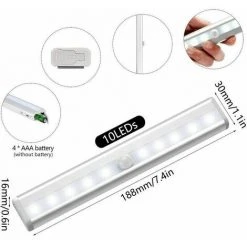 SINCèREETALI Lumière LED 3PCS Capteur Veilleuse Armoire Capteur Lumière LED Lumière (batterie De Lumière Blanche) 8 SINCèREETALI Lumière LED 3PCS Capteur Veilleuse Armoire Capteur Lumière LED Lumière (batterie De Lumière Blanche) -Promos Réglette & réglette LED Boutique 63526928 4