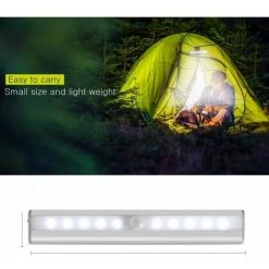 Yoouyida Lumière Armoire Avec Détecteur, Lampe Détecteur De Mouvement, Veilleuse 10 LED Avec Bande Magnétique, Alimenté Par USB(Sans Fil), Lumière Automatique D'Armoire Placard Cabinet -Promos Réglette & réglette LED Boutique 63587923 4
