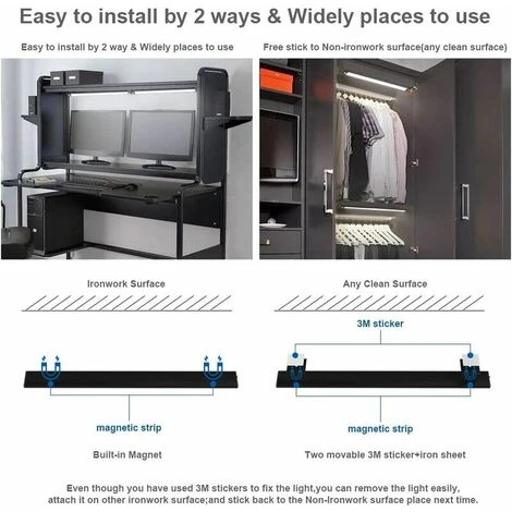 MINKUROW Lot De 2 Lampes D'armoire à Détecteur De Mouvement à LED, 150LM, Lampes De Cuisine Avec Batterie Rechargeable, éclairage USB, Auto/marche/arrêt 3 MINKUROW Lot De 2 Lampes D'armoire à Détecteur De Mouvement à LED, 150LM, Lampes De Cuisine Avec Batterie Rechargeable, éclairage USB, Auto/marche/arrêt – Image 3