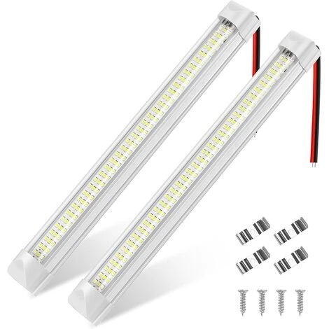 PERLE RARE 2PCS 12V LED Intérieur Light Bar Car Lighting 108LED Avec On / Off Switch Pour Van Camping Truck Boat (2PCS) 1 PERLE RARE 2PCS 12V LED Intérieur Light Bar Car Lighting 108LED Avec On / Off Switch Pour Van Camping Truck Boat (2PCS)