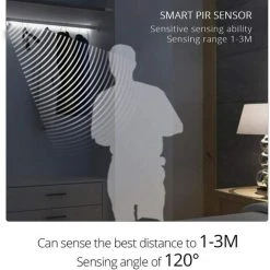 CARILLONSàVENT Bande Lumineuse Avec Détecteur Carivent，de Mouvement Fonctionne à Piles 3m LED Pour Dessous De Placard, Escalier, Cuisine Avec Capteur Marche/arrêt Auto-adhésif Boîte Magnétique (Blanc Chaud) -Promos Réglette & réglette LED Boutique 64140489 4