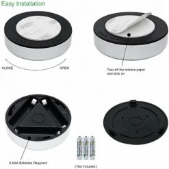 CARILLONSàVENT Lot De 5 Lampe Spot LED Autocollant Éclairage Supplémentaire Alimenté Par 3 Piles/Batteries Pour Penderie/Placard/Étagère/Entrée/Cuisine/Passage - Argent,Carivent 8 CARILLONSàVENT Lot De 5 Lampe Spot LED Autocollant Éclairage Supplémentaire Alimenté Par 3 Piles/Batteries Pour Penderie/Placard/Étagère/Entrée/Cuisine/Passage - Argent,Carivent -Promos Réglette & réglette LED Boutique 64143681 4