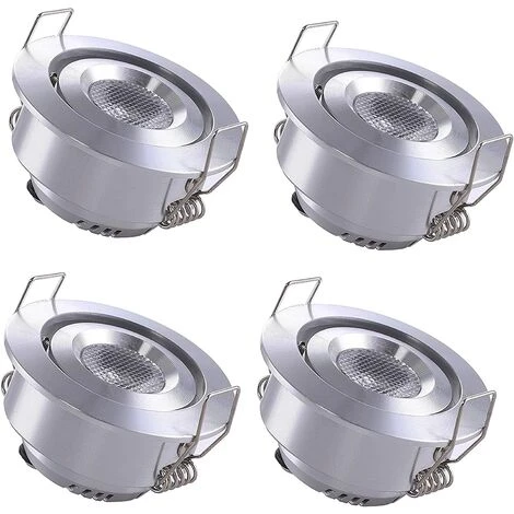 HEGUYEY 4 Mini Spot Encastrable LED Plafond Spot Encastré Lampe 1W Blanc Chaud 3000K Pour Vitrine,Plafond,Cuisine,Placard,DIY éclairage Etc 1 HEGUYEY 4 Mini Spot Encastrable LED Plafond Spot Encastré Lampe 1W Blanc Chaud 3000K Pour Vitrine,Plafond,Cuisine,Placard,DIY éclairage Etc