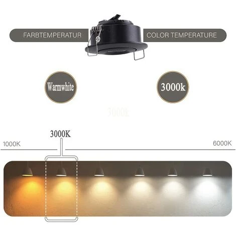 HEGUYEY 4 Mini Spot Encastrable LED Plafond Spot Encastré Lampe 1W Blanc Chaud 3000K Pour Vitrine,Plafond,Cuisine,Placard,DIY éclairage Etc 3 HEGUYEY 4 Mini Spot Encastrable LED Plafond Spot Encastré Lampe 1W Blanc Chaud 3000K Pour Vitrine,Plafond,Cuisine,Placard,DIY éclairage Etc – Image 3