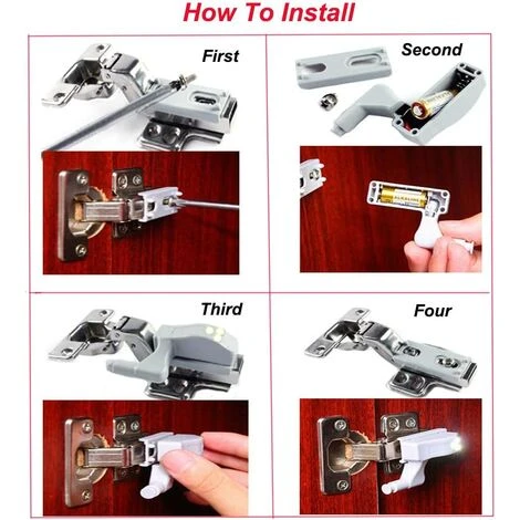 WAVE 10 Pièces LED Charnière Lumière Universelle Maison Cuisine Bureau Porte Lumière Hôtel Armoire Placard Commutateur Automatique Cool Blanc Éclairage Lampe Placard Nuit Lumière (Piles Incluses) 5 WAVE 10 Pièces LED Charnière Lumière Universelle Maison Cuisine Bureau Porte Lumière Hôtel Armoire Placard Commutateur Automatique Cool Blanc Éclairage Lampe Placard Nuit Lumière (Piles Incluses) – Image 5