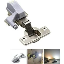 WAVE Led Cabinet Lumière, Armoire Placard Armoire Penderie Veilleuses, Charnière LED Capteur Lumière, Lampe De Charnière Universelle, 8PCS