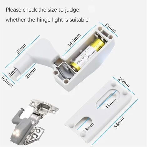 WAVE Led Cabinet Lumière, Armoire Placard Armoire Penderie Veilleuses, Charnière LED Capteur Lumière, Lampe De Charnière Universelle, 8PCS 4 WAVE Led Cabinet Lumière, Armoire Placard Armoire Penderie Veilleuses, Charnière LED Capteur Lumière, Lampe De Charnière Universelle, 8PCS – Image 4