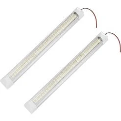 THSINDE 2 Pcs LED Intérieur Barre Lumineuse Éclairage Intérieur 108LED 12V Blanc Barre Lumineuse Avec Interrupteur Marche/Arrêt, Convient Pour Voiture RV Cuisine Armoire
