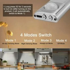 Lampe De Placard 160 LED Sans Fil, Reglette Led Cuisine, Eclairage LED Cuisine Sous Meuble, Lampe à Détecteur De Mouvement Veilleuse Charge USB Pour Armoire, Escalier, Couloir De Salle Bain 56Vingt 7 Lampe De Placard 160 LED Sans Fil, Reglette Led Cuisine, Eclairage LED Cuisine Sous Meuble, Lampe à Détecteur De Mouvement Veilleuse Charge USB Pour Armoire, Escalier, Couloir De Salle Bain 56Vingt -Promos Réglette & réglette LED Boutique 64936642 3