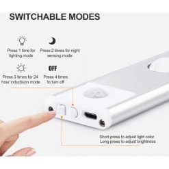 SUPERSELLER Intelligent LED Corps Humain Capteur Lampe Lampe Rechargeable Armoire Armoire Lampe Barre Espace Argent Trichromatique Gradation - 20cm 7 SUPERSELLER Intelligent LED Corps Humain Capteur Lampe Lampe Rechargeable Armoire Armoire Lampe Barre Espace Argent Trichromatique Gradation - 20cm -Promos Réglette & réglette LED Boutique 65482939 3