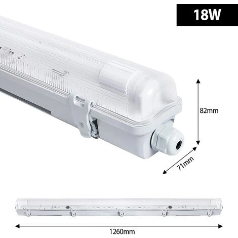 UISEBRT Luminaire LED Pour Pièces Humides 120 Cm, 1 X 18 W Tube LED Pour Atelier, Plafonnier Pour Bureau, Entrepôt, Cuisine, Parking, En Plein Air (120 Cm, 1 X 18 W Blanc Froid) 2 UISEBRT Luminaire LED Pour Pièces Humides 120 Cm, 1 X 18 W Tube LED Pour Atelier, Plafonnier Pour Bureau, Entrepôt, Cuisine, Parking, En Plein Air (120 Cm, 1 X 18 W Blanc Froid) – Image 2