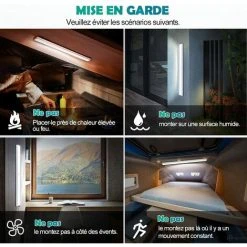YEURIé Lampe De Placard 60 LEDs Rechargeable,1000mAh Batterie Lumière D'Armoire Eclairage Placard,lampe Placard Sans Fil à Détecteur De Mouvement,Bande Magnetique Adhésive Veilleuse 7 YEURIé Lampe De Placard 60 LEDs Rechargeable,1000mAh Batterie Lumière D'Armoire Eclairage Placard,lampe Placard Sans Fil à Détecteur De Mouvement,Bande Magnetique Adhésive Veilleuse -Promos Réglette & réglette LED Boutique 65723642 4