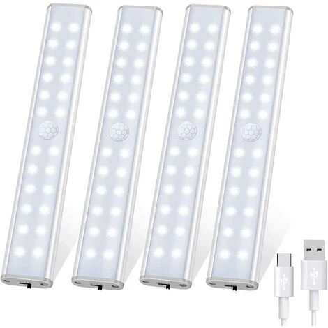 MEZHENG Lampe De Placard 24 LED, Sans Fil, Rechargeable Par USB, Aimanté, Détecteur De Mouvement, 4 Modes D’Éclairage, Portable. Lumière De Placard, Baladeuse De Secours, Veilleuse Enfant (Blanc) 1 MEZHENG Lampe De Placard 24 LED, Sans Fil, Rechargeable Par USB, Aimanté, Détecteur De Mouvement, 4 Modes D’Éclairage, Portable. Lumière De Placard, Baladeuse De Secours, Veilleuse Enfant (Blanc)