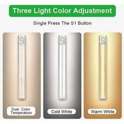 MEZHENG Lampe De Placard 160 LED, 2Pcs Lampe LED Detecteur De Mouvement Avec 3 Couleurs, Rechargeable USB Lumiere LED Avec 4 Modes Et Bande Magnetique Adhésive, Pour Garde-robe / Escaliers / Cuisine (#1) 7 MEZHENG Lampe De Placard 160 LED, 2Pcs Lampe LED Detecteur De Mouvement Avec 3 Couleurs, Rechargeable USB Lumiere LED Avec 4 Modes Et Bande Magnetique Adhésive, Pour Garde-robe / Escaliers / Cuisine (#1) -Promos Réglette & réglette LED Boutique 65889379 3