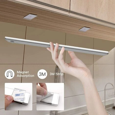 OCXIN Pièces LED Sous Meuble Lumineux, Bande LED Rechargeable 30 Cm éclairage De Cuisine Avec Détecteur De Mouvement éclairage D'armoire Bande Lumineuse éclairage D'armoire Pour Cuisine, Placard, Coffre, Escalier 5 OCXIN Pièces LED Sous Meuble Lumineux, Bande LED Rechargeable 30 Cm éclairage De Cuisine Avec Détecteur De Mouvement éclairage D'armoire Bande Lumineuse éclairage D'armoire Pour Cuisine, Placard, Coffre, Escalier – Image 5