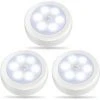 GRID COOL 3Pack Lampes LED à Détecteur De Mouvement Pour Intérieur, éclairage De Placard, Veilleuse à Piles, Lampe Murale Sans Fil Pour Escalier, Couloir, Garage, Entrée (Blanc Froid)