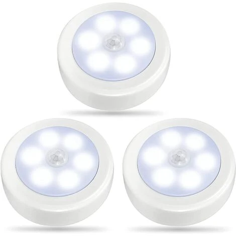 GRID COOL 3Pack Lampes LED à Détecteur De Mouvement Pour Intérieur, éclairage De Placard, Veilleuse à Piles, Lampe Murale Sans Fil Pour Escalier, Couloir, Garage, Entrée (Blanc Froid) 1 GRID COOL 3Pack Lampes LED à Détecteur De Mouvement Pour Intérieur, éclairage De Placard, Veilleuse à Piles, Lampe Murale Sans Fil Pour Escalier, Couloir, Garage, Entrée (Blanc Froid)