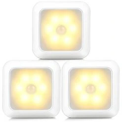 ZHUOXUAN 6 LED Carré Capteur , Mouvement Veilleuses Induction Sous Armoire Lumière Placard Lampe , Escaliers Cuisine Alimenté Par Batterie -Promos Réglette & réglette LED Boutique 67170557 3