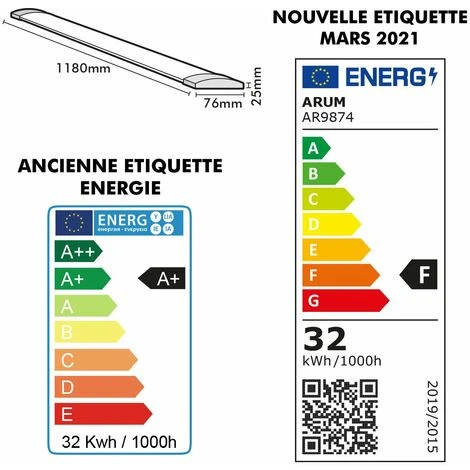 ARUM LIGHTING Réglette LED Extra Plate LINE 32W IP40 3400Lm 118cm | Température De Couleur: Blanc Froid 6000K 5 ARUM LIGHTING Réglette LED Extra Plate LINE 32W IP40 3400Lm 118cm | Température De Couleur: Blanc Froid 6000K – Image 5