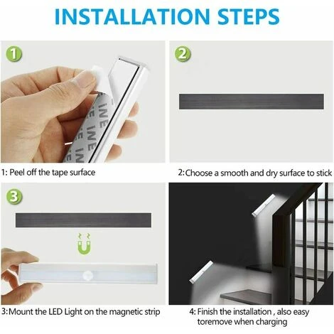 ENLENK Lot De 3 Lampe Led Detecteur De Mouvement Interieur Lumière Armoire 10 LEDs Spot Sans Fil, Lampe De Placard LED éclairage Led à Piles Avec Bande Magnétique, Veilleuse Enfant Escaliers Couloir 5 ENLENK Lot De 3 Lampe Led Detecteur De Mouvement Interieur Lumière Armoire 10 LEDs Spot Sans Fil, Lampe De Placard LED éclairage Led à Piles Avec Bande Magnétique, Veilleuse Enfant Escaliers Couloir – Image 5