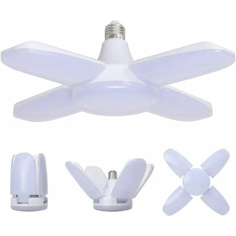 ECHOO Éclairage De Garage à LED 60W, E27 6000 Lumens Plafonnier De Sécurité,Lampe D'atelier Déformable à 4 Panneaux Ajustables,Super Brillant Lumière Du Jour Pour Garage, Entrepôt, Atelier, Gym, Cuisine 1 ECHOO Éclairage De Garage à LED 60W, E27 6000 Lumens Plafonnier De Sécurité,Lampe D'atelier Déformable à 4 Panneaux Ajustables,Super Brillant Lumière Du Jour Pour Garage, Entrepôt, Atelier, Gym, Cuisine