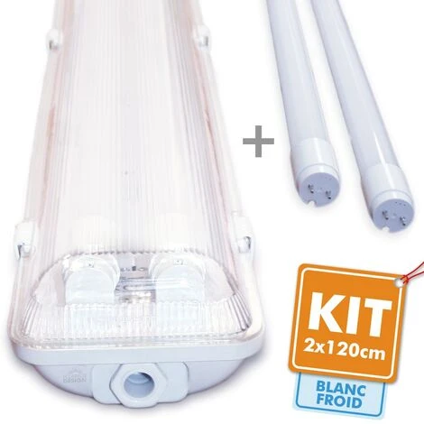 ECLAIRAGE DESIGN Kit 2 Tubes LED 120cm 6400K + Boitier étanche 1 ECLAIRAGE DESIGN Kit 2 Tubes LED 120cm 6400K + Boitier étanche