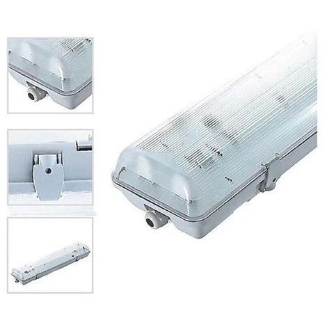 MIIDEX LIGHTING Boitier étanche IP65 Pour 2 Tubes T8 LED 1500 Sans Ballast Branchement 2 Côtés 2 MIIDEX LIGHTING Boitier étanche IP65 Pour 2 Tubes T8 LED 1500 Sans Ballast Branchement 2 Côtés – Image 2